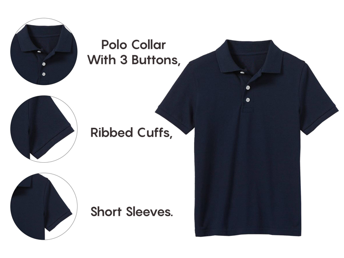 5-Pack School Uniform Tagless Polo Tshirt for Little Boys & Big Boys